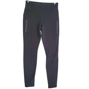 Athleta Leggings Womens Medium Black High Rise‎ Zip Pockets Athletic Running